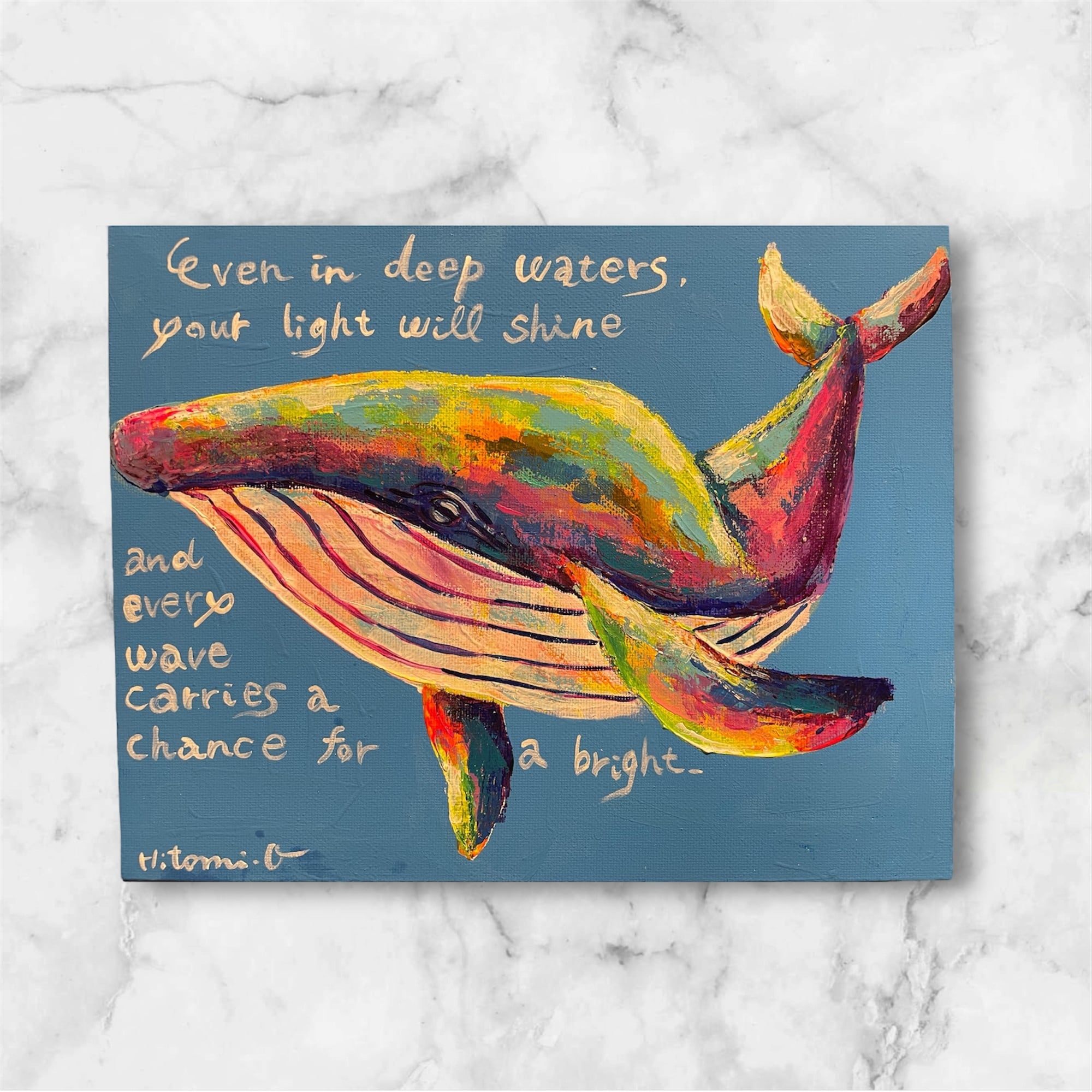 原画 金魚 動物画 絵画 アクリル画 現代アート 細密画 手描き 一点物