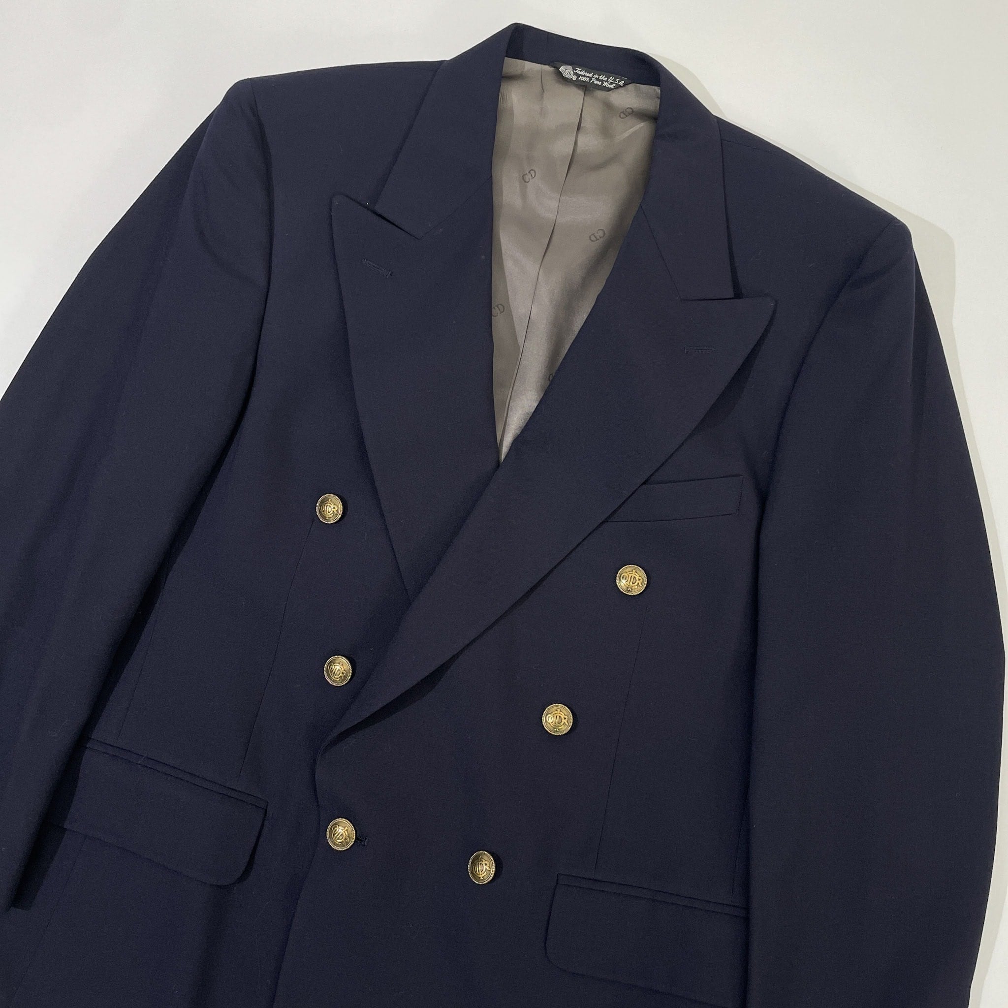 80s Christian Dior MONSIEUR USA製 ダブル 金ボタン テーラード