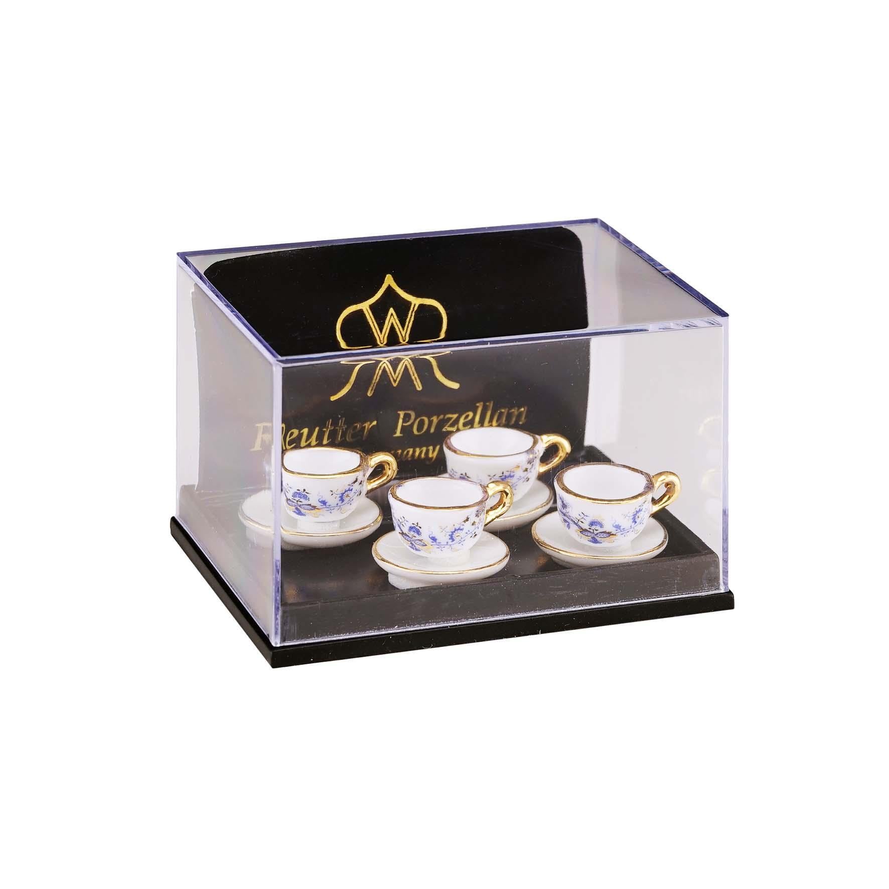 ロイター ミニチュア カップ＆ソーサー4客セット ブルーオニオン | 木