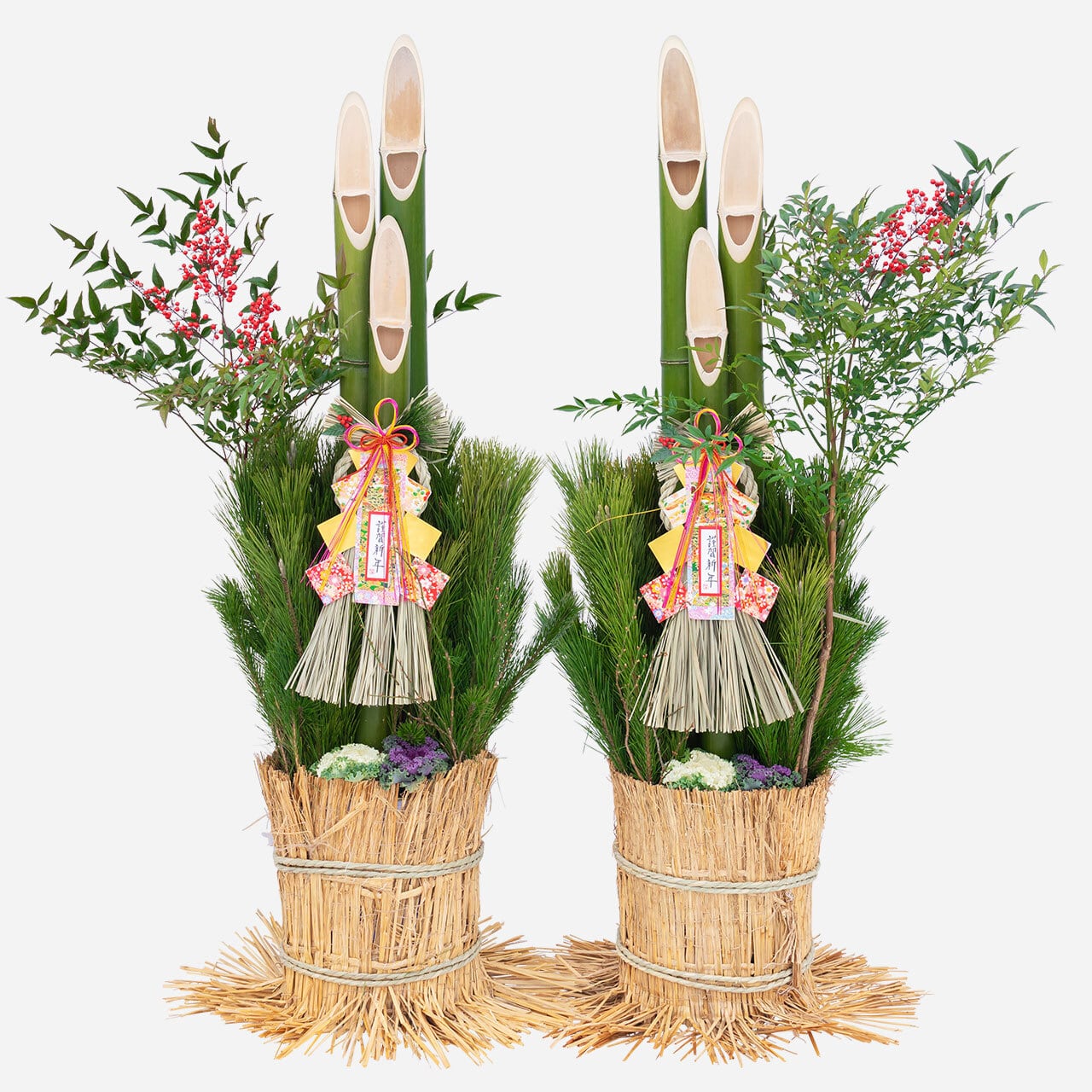 笑い竹若松仕上げ門松 90cm（一対） | 門松専門店 えびす屋