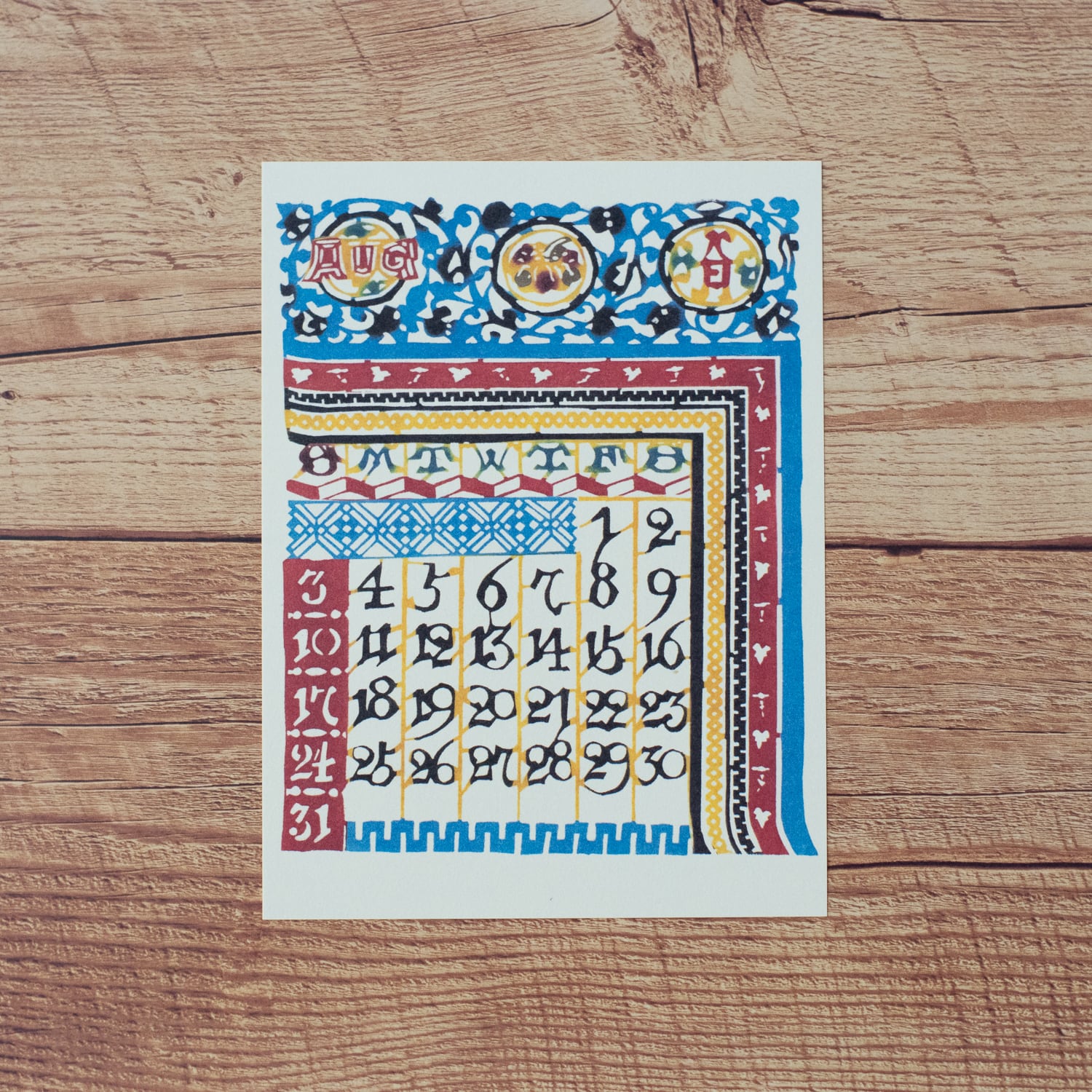 芹沢銈介 卓上カレンダー 2025年（令和7年）【民藝品】【スタンド