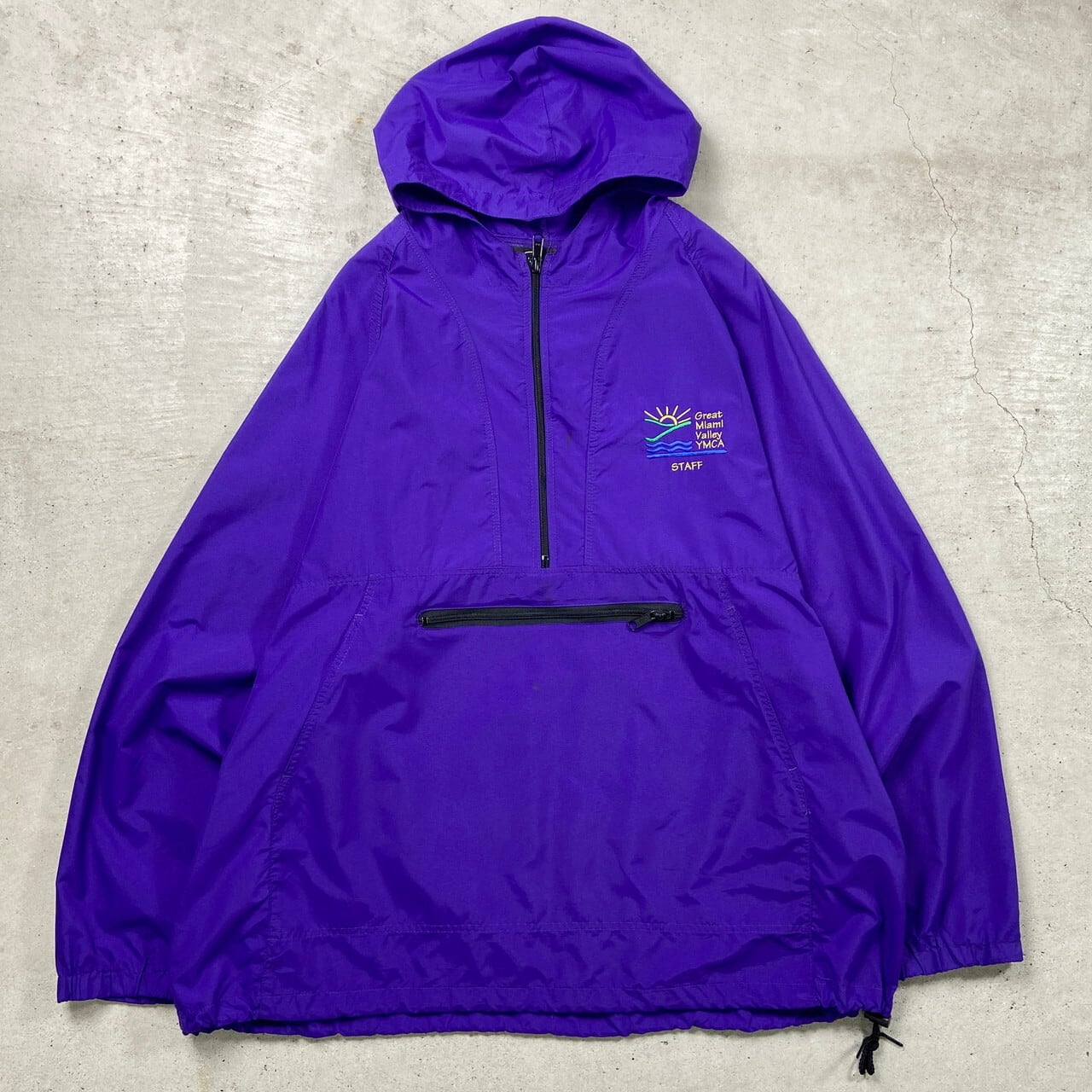 80年代 USA製 Sportsmaster ワンポイント刺繍 ナイロンアノラック