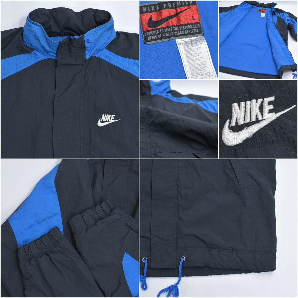 90s NIKE PREMIER ナイキ ロゴ刺繍 スタンドネック ナイロン