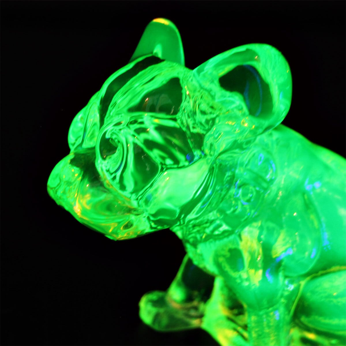 60s USA 「Westmoreland」 uranium glass bulldog object | PANIC ART
