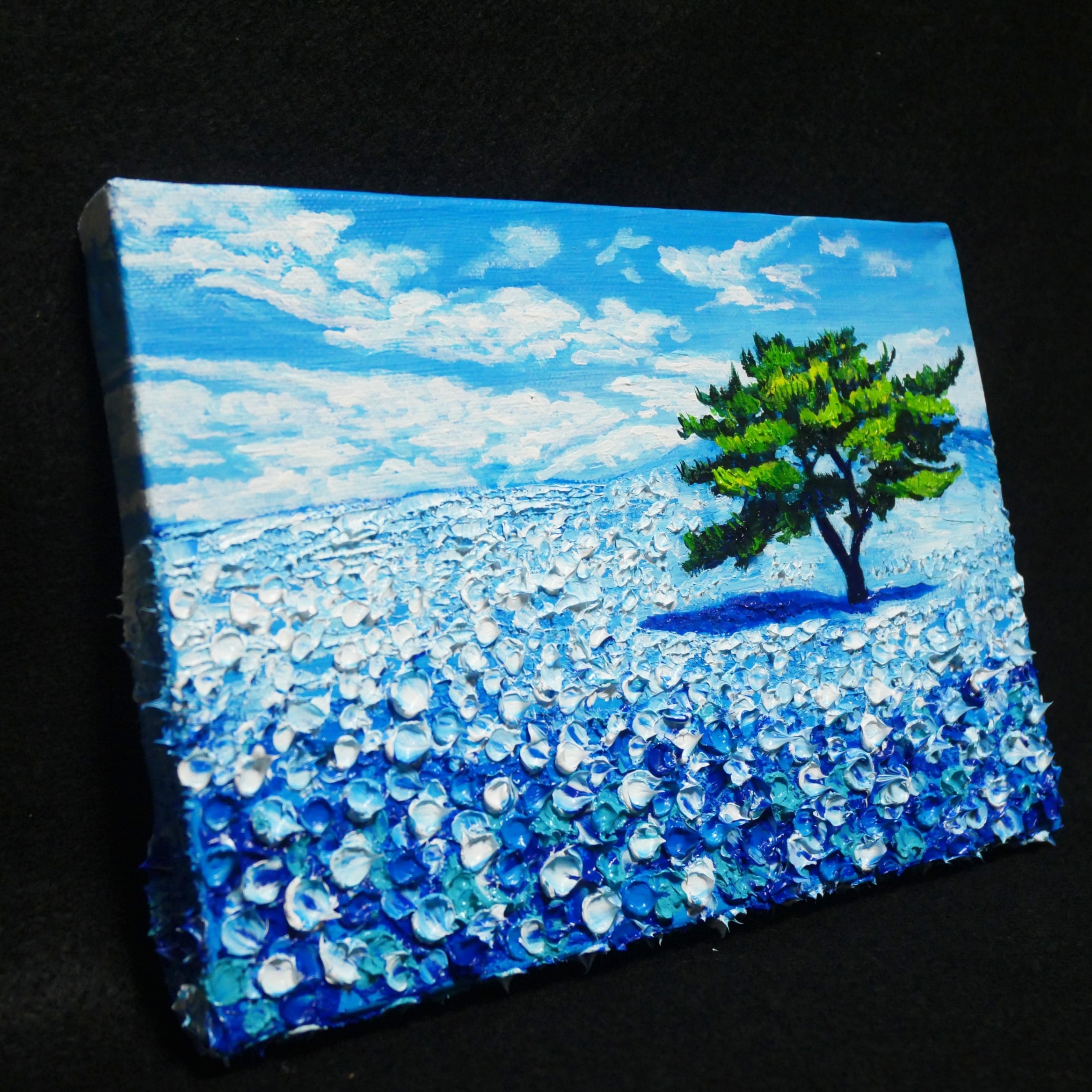 油絵 油彩 油彩画 絵 絵画【ネモフィラの丘】SM号 | HIROSHI1990