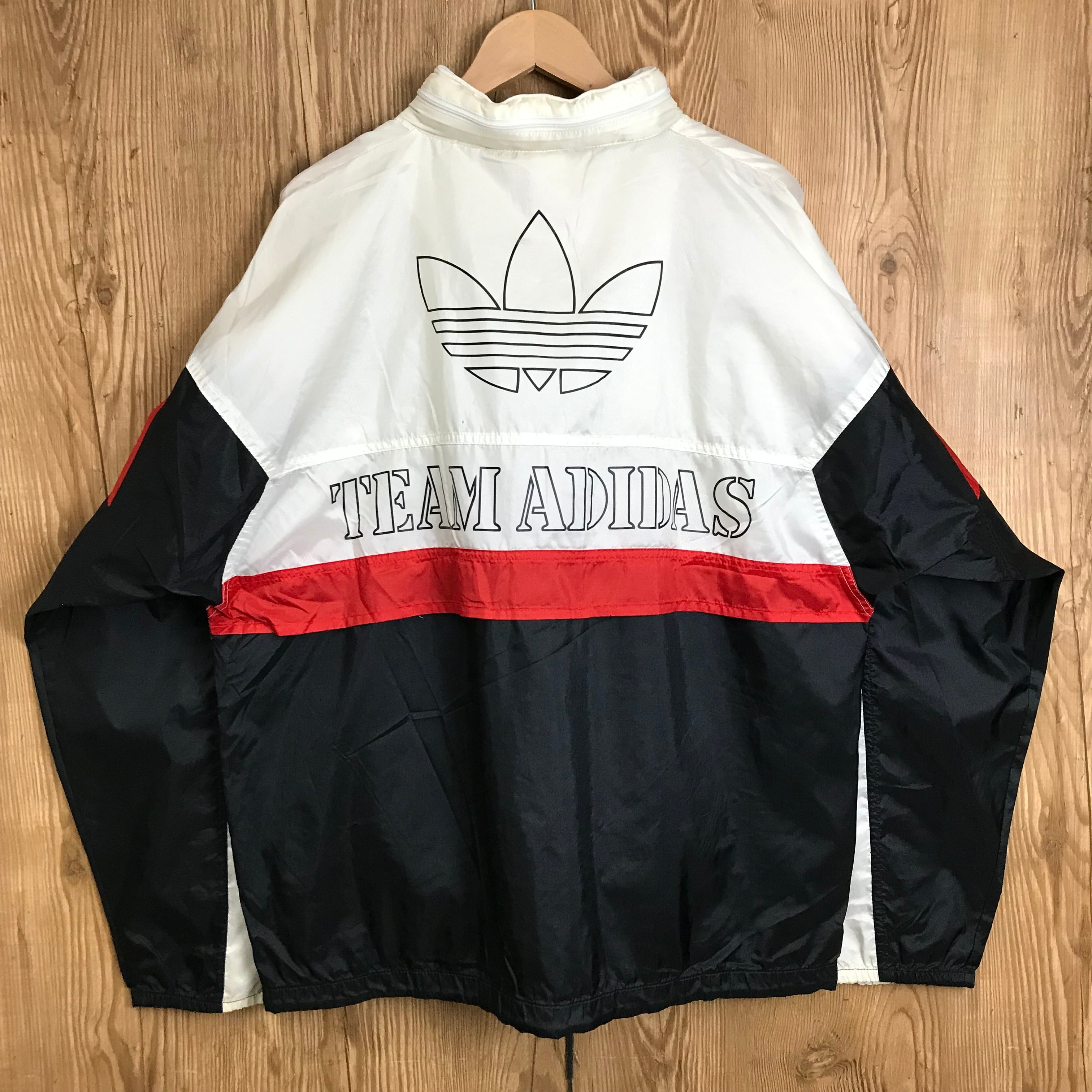80s 銀タグ adidas アディダス 3トーン切り替え ハーフジップ ナイロン