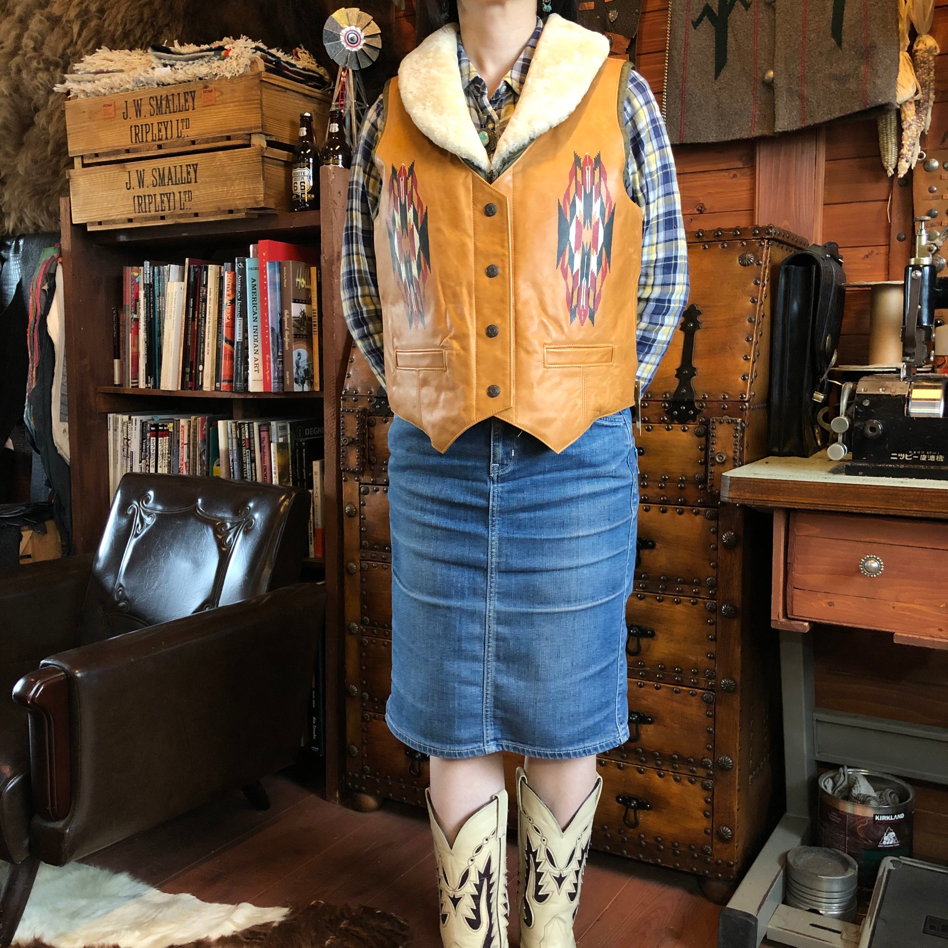 Denim & Supply - Ralph Lauren レザーベスト レディースサイズM