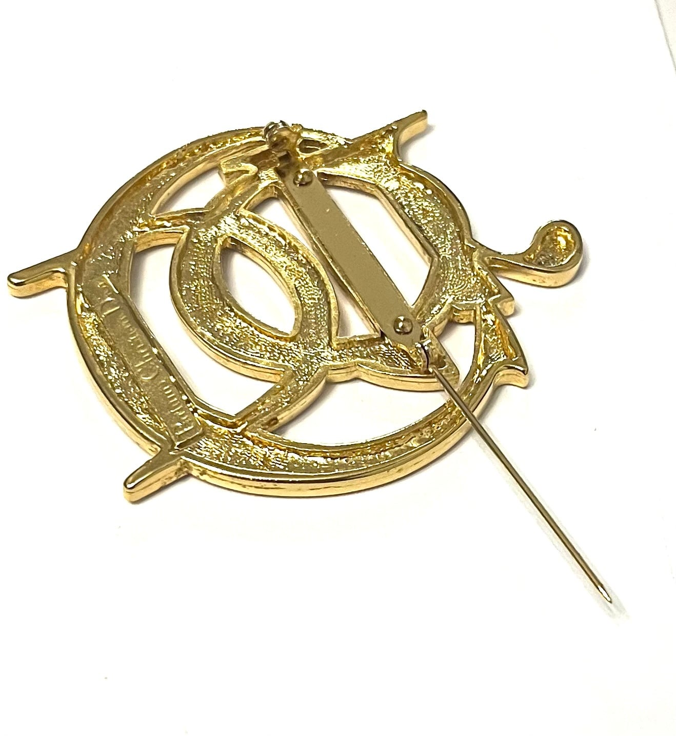 1438VINTAGE Christian Dior ロゴブローチクリスチャンディオール