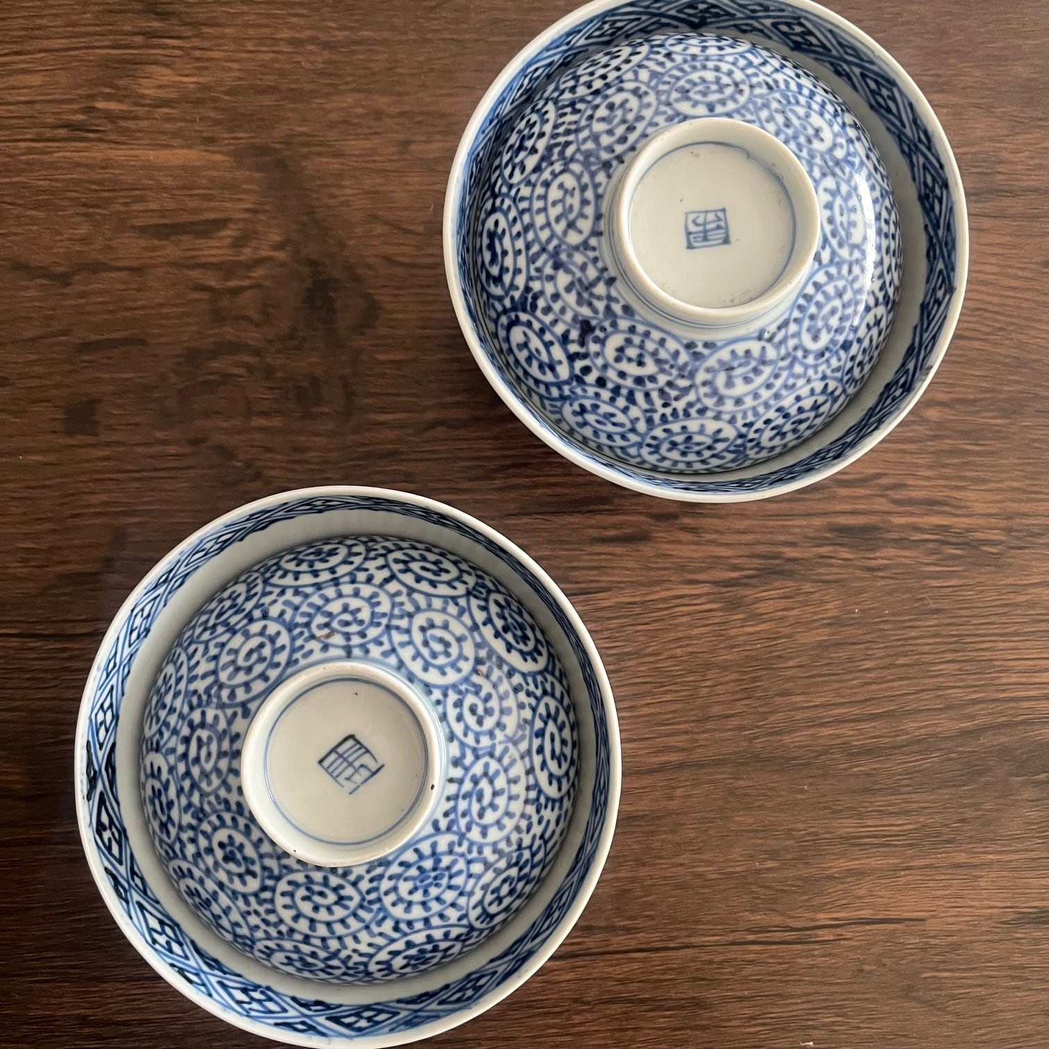 江戸中期】古伊万里染付蛸唐草紋様蓋物碗 | 古美術 希 のぞみ 美術