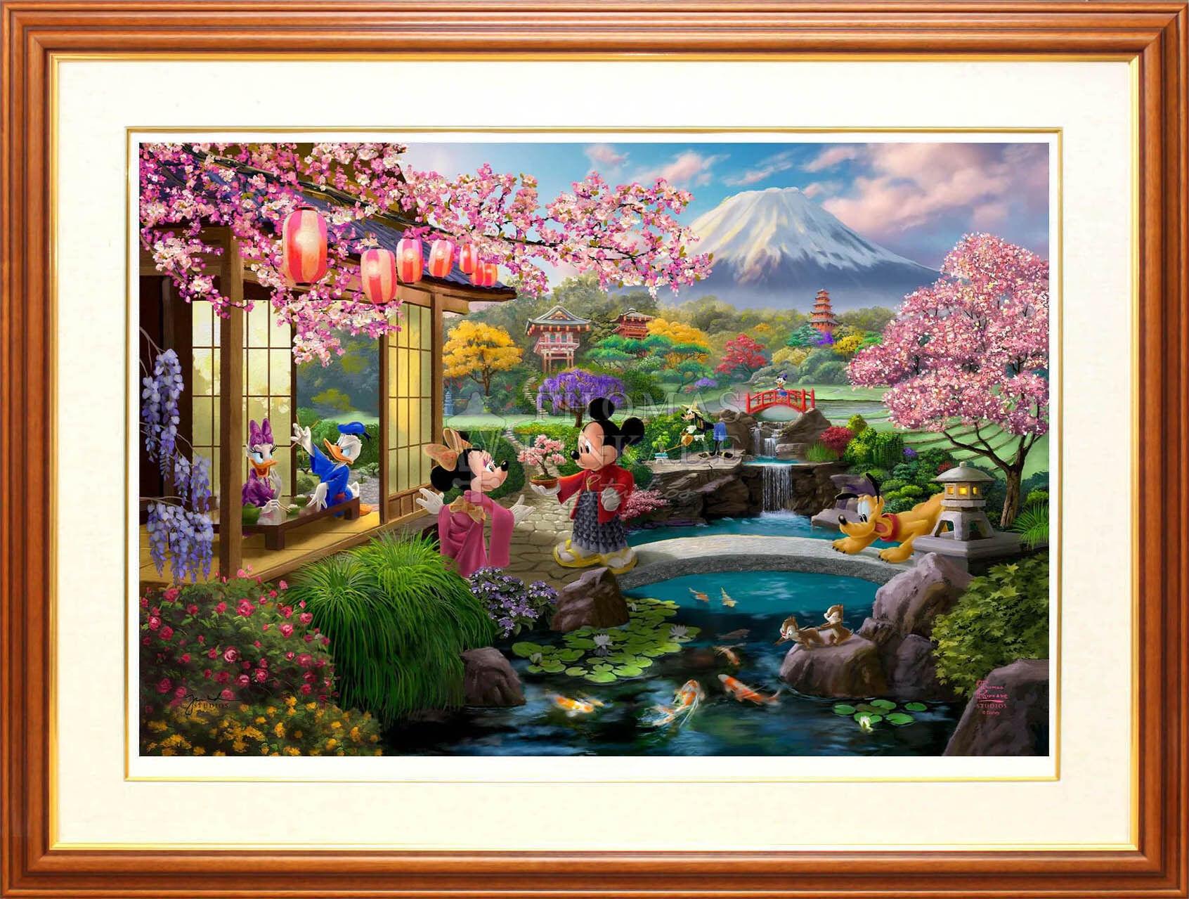 ディズニー絵画「ミッキー＆ミニー/イン ジャパン」作品証明書 展示用