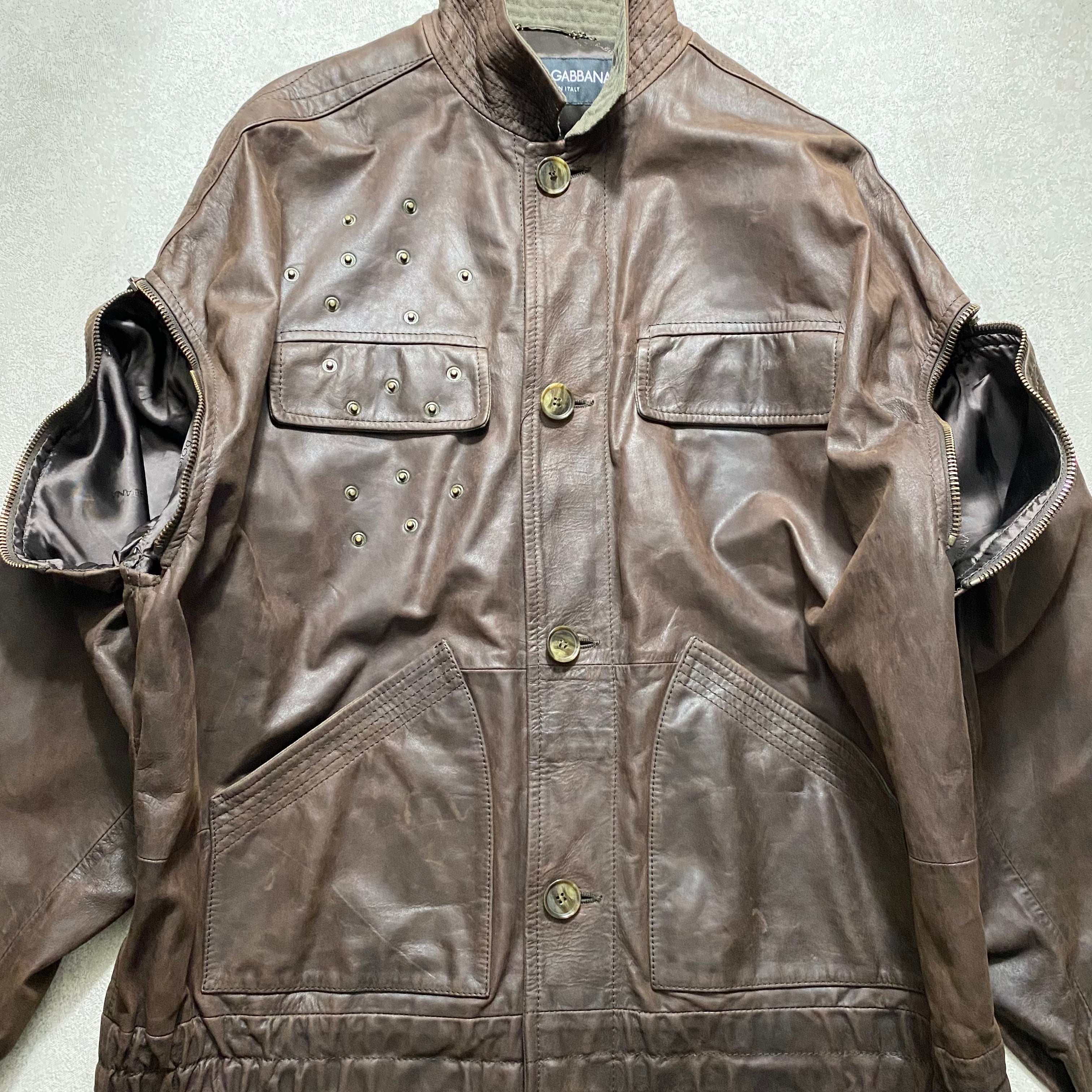 archive 2003AW DOLCE&GABBANA goat leather parachute coat | NOIR ONLINE