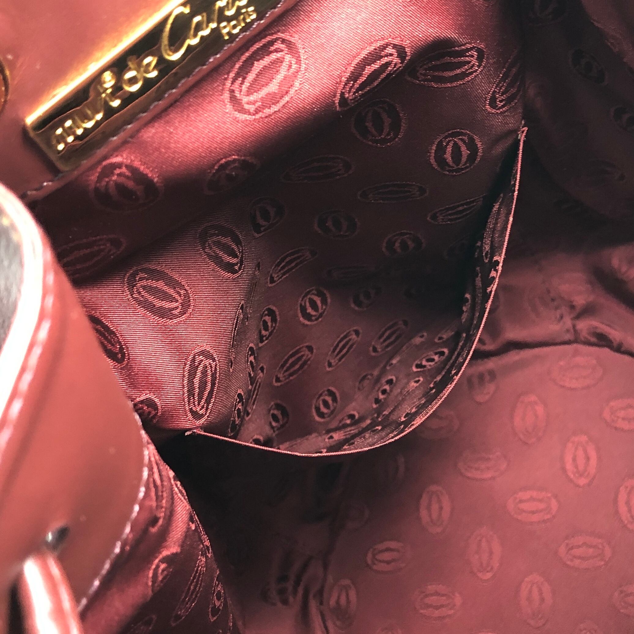 Cartier カルティエ マストライン ショルダーバッグ ボルドー ロゴ