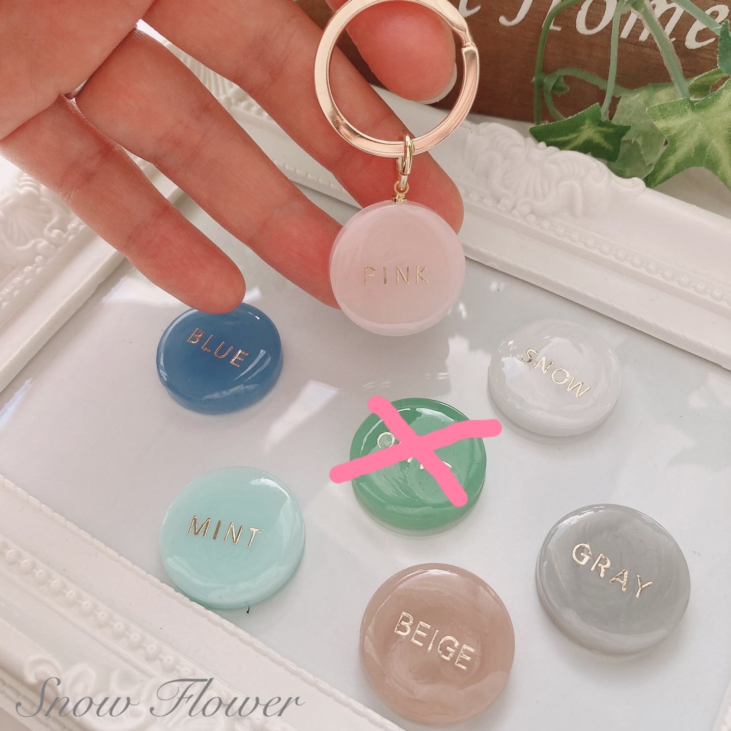 名入れ・文字入れ◎ ワンカラー ラウンドチャーム レジン チャーム