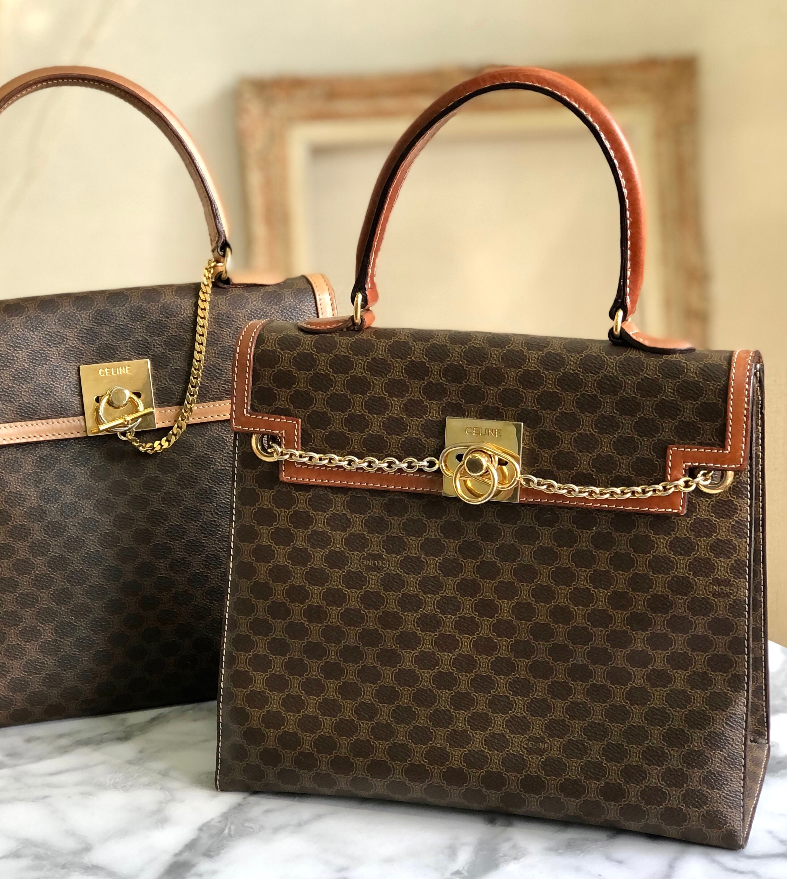 CELINE セリーヌ マカダム マンテル 両サイドチェーン ケリー