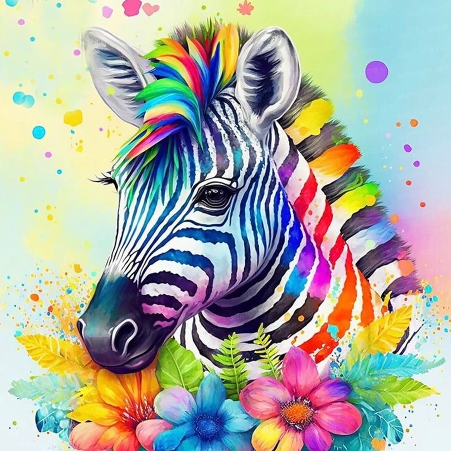 ALL フェアリーダストビーズ ダイヤモンドアート 30×30cm しまうま