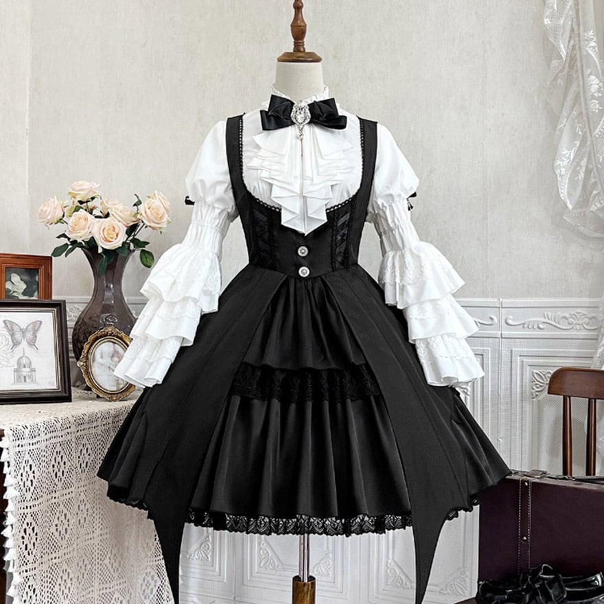 ゴスロリ通販 With U ゴスロリ セットアップ フリルシャツ 姫袖