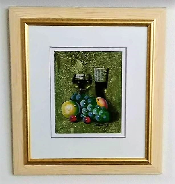 Y・ヤング「静物」油彩画 額縁外寸47.2x52.5x2.5㎝ 内寸41.0x47.0