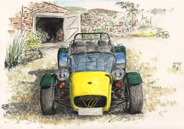 高画質水彩イラストデータ(CATERHAM SUPER 7) | PETROLHEAD STUDIO