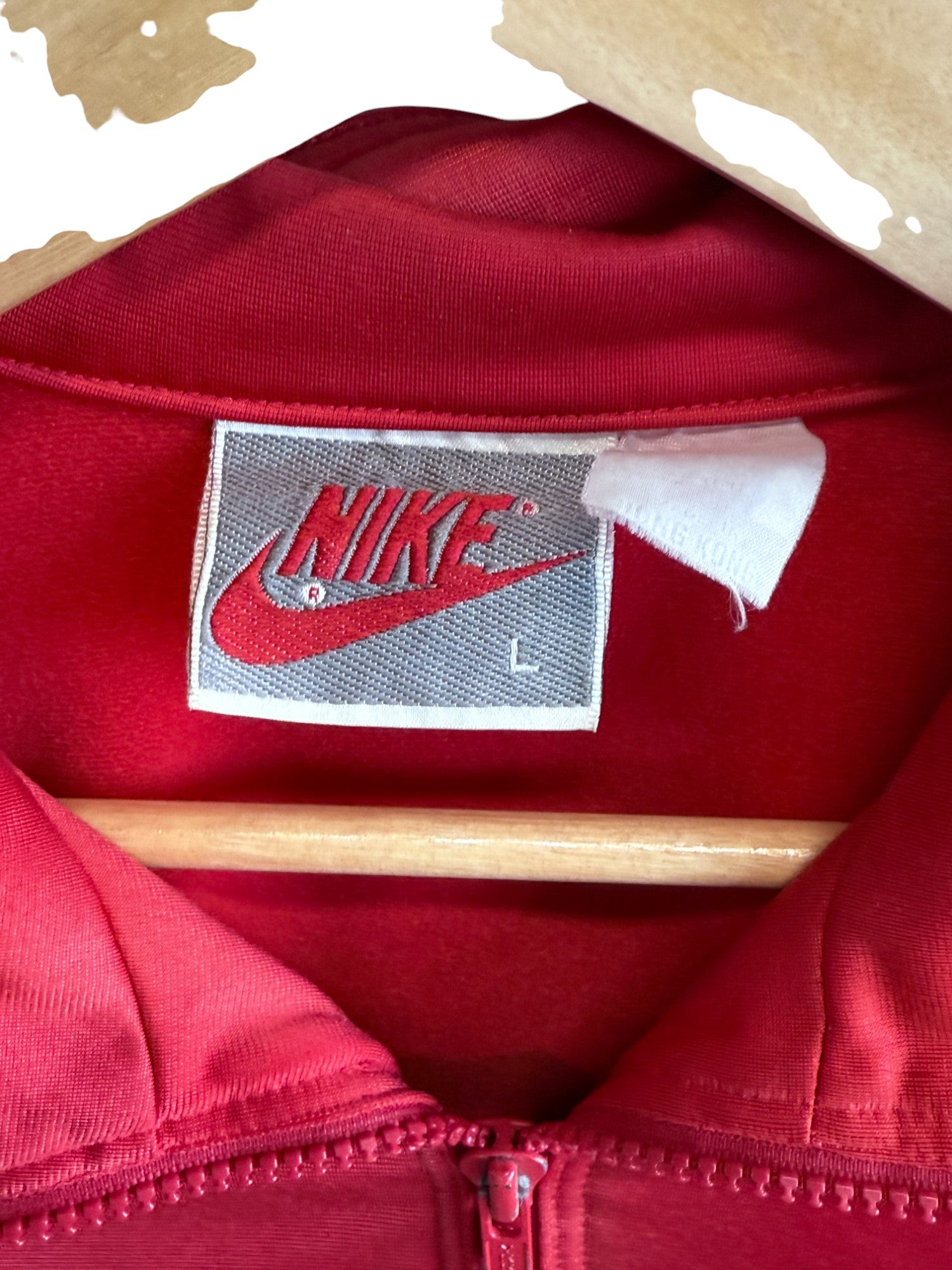 Vintage 90's Nike Team USA Red Warm Up Track Jacket Size Large