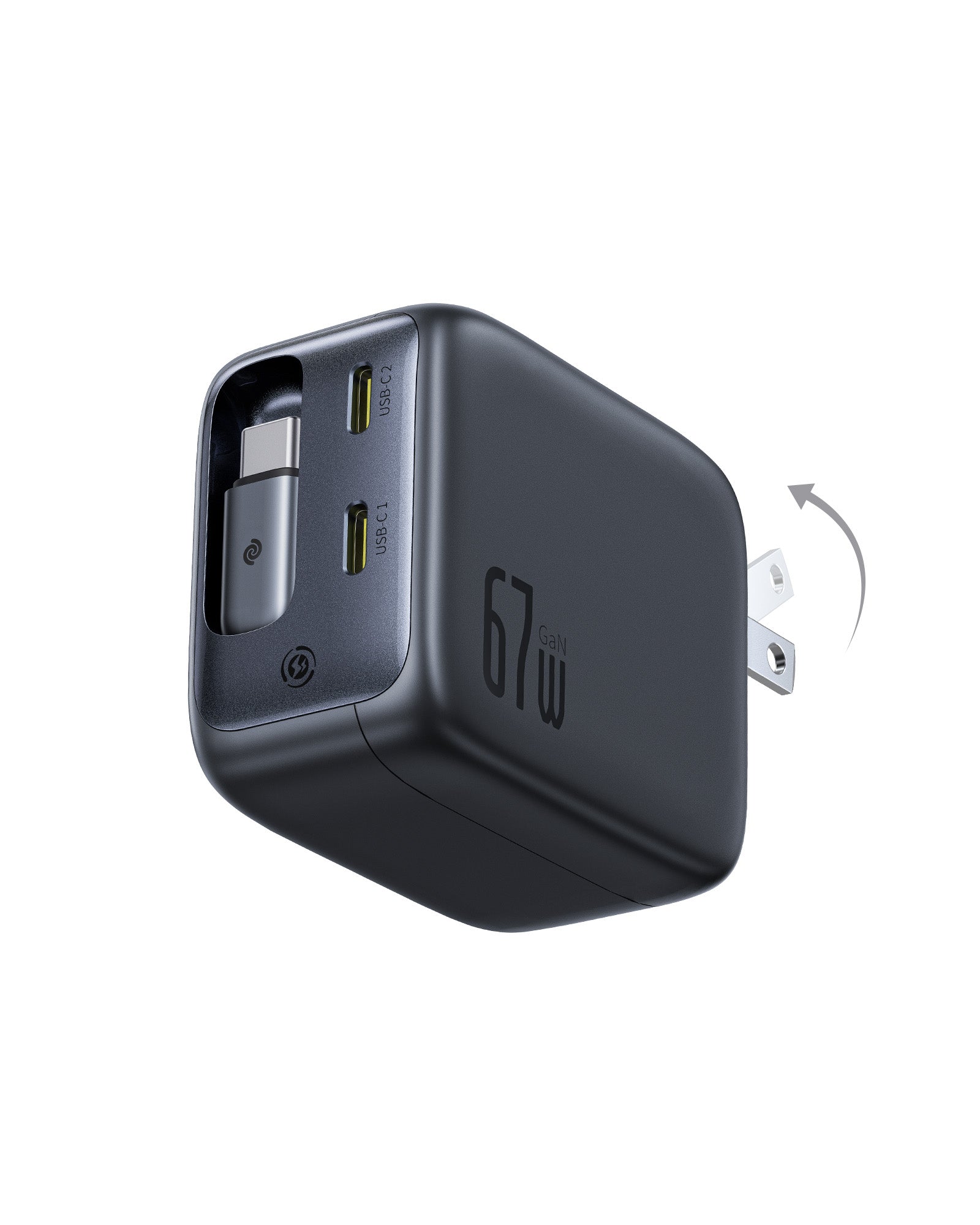 EnerCore CJ11 巻取式ケーブル内蔵急速充電器 67W