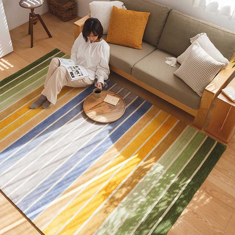 天然素材の厚手ウールラグ [ハグみじゅうたん]フレッシュボーダー