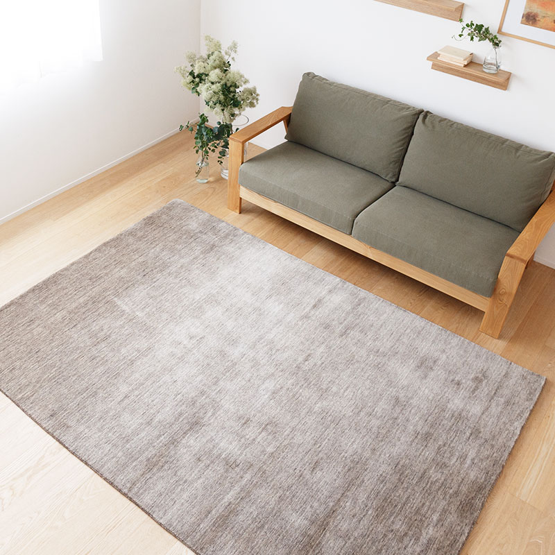 無垢の床にやさしい天然素材の厚手ウールラグ [ハグみじゅうたん