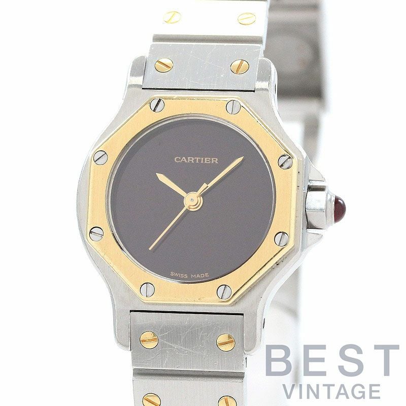 中古】CARTIER SANTOS RONDE / SANTOS OCTAGON SMALL MODEL BORDEAUX