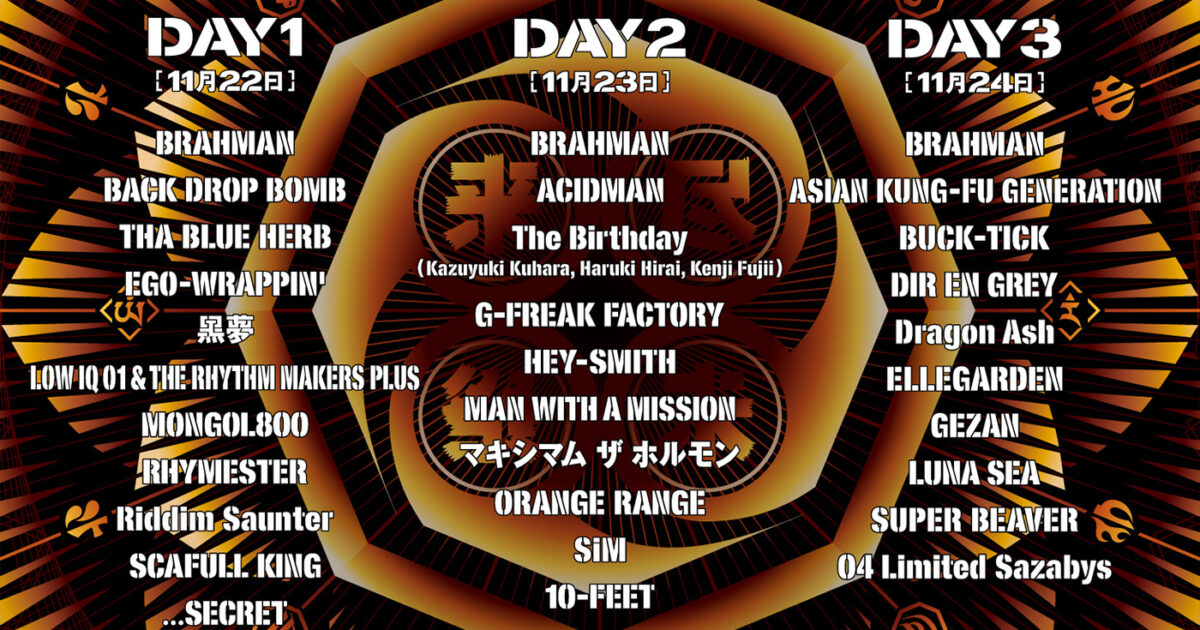 BRAHMAN30周年記念「尽未来祭 2025」の全出演者解禁 エルレ、LUNA SEA