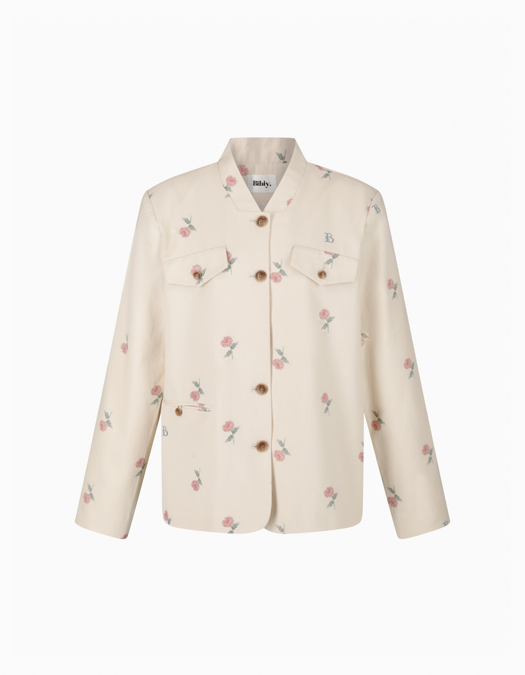 値下げ❗️（Bibiy.）ホワイト パフスリーブ ミニシャツドレス Bibiy