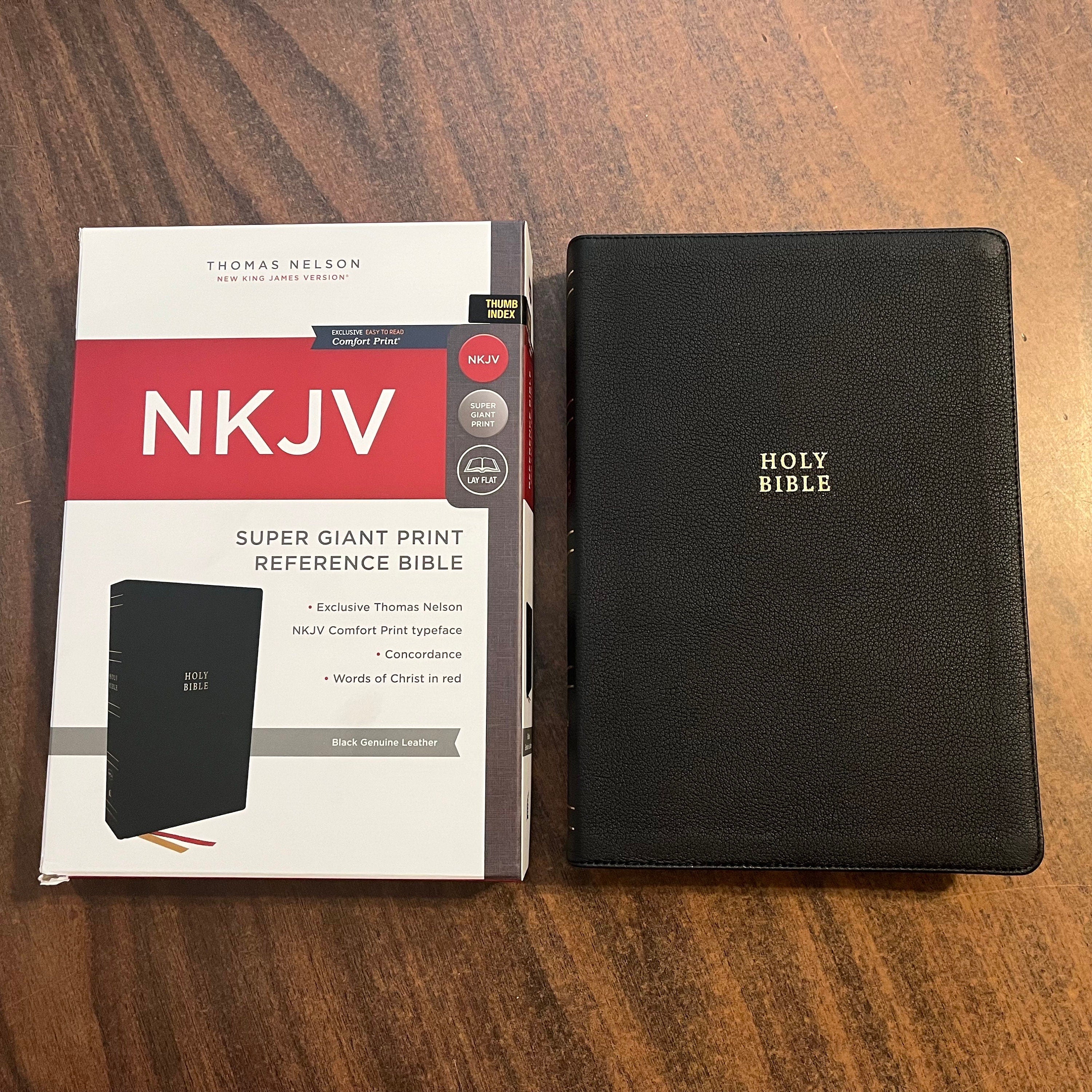Personalized NKJV Super Giant Print Reference Bible Thumb Indexed