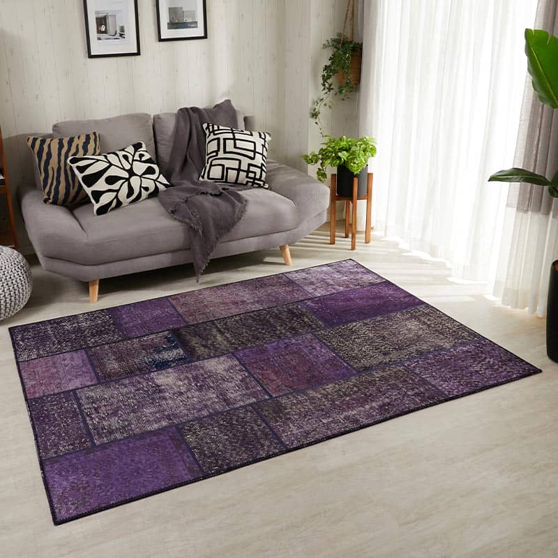 世界にたった1つ。斬新でモダンな『ビンテージパッチワークラグ #07