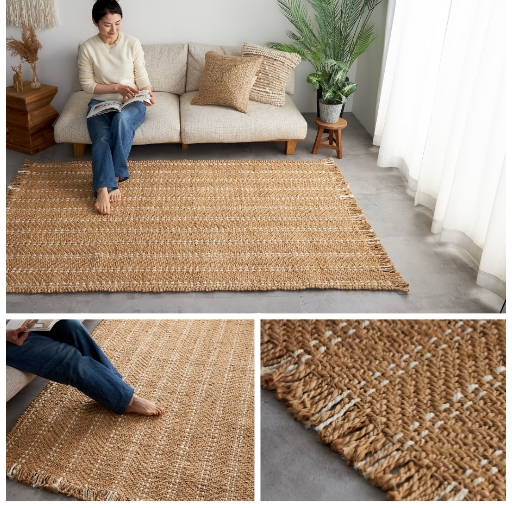 ジュート・リネン・サイザルの麻ラグ・ラグマット - ラグ・カーペット