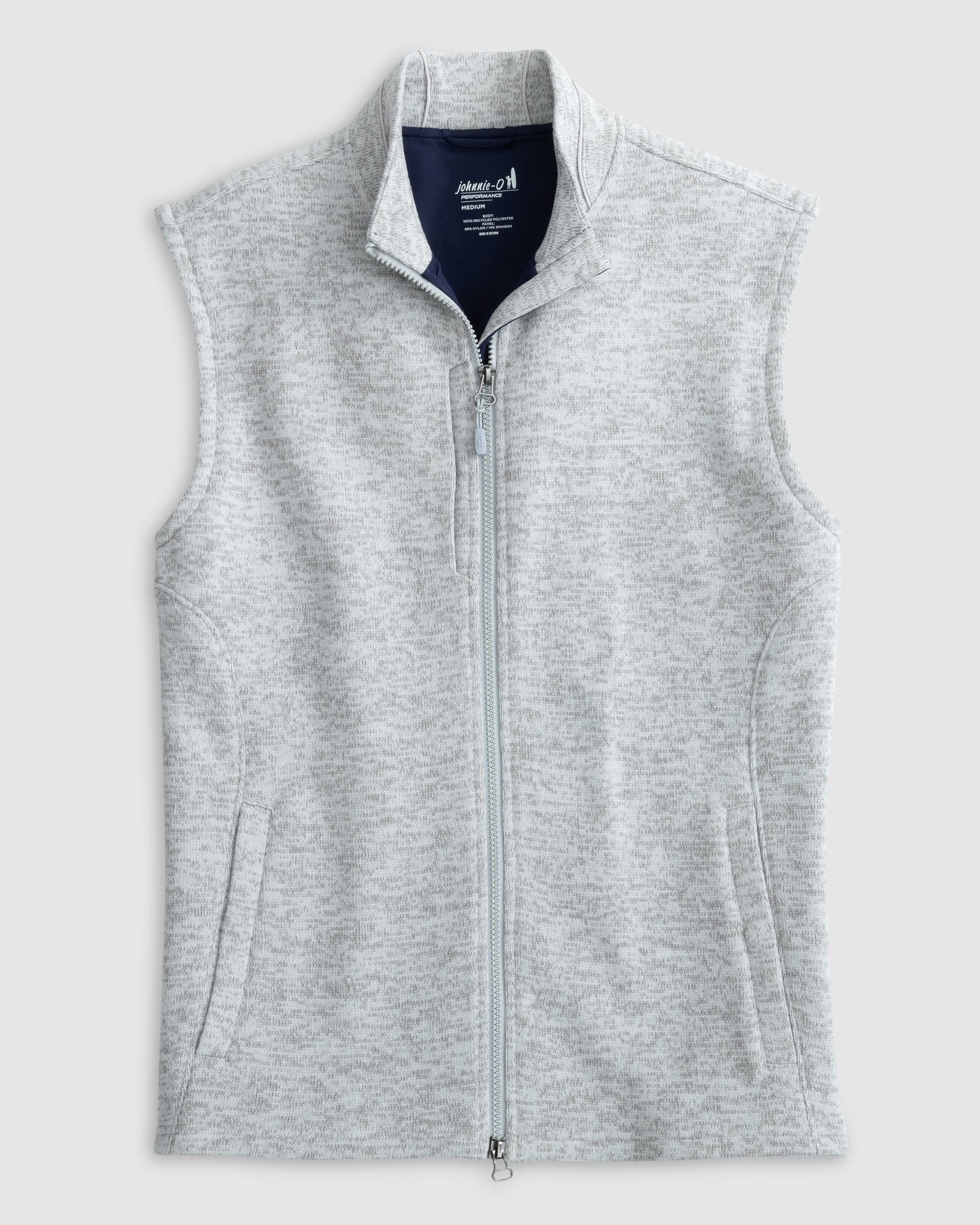 Johnnie-O Denali Double-Zip Fleece Vest Light Grey – Hajjar's Big