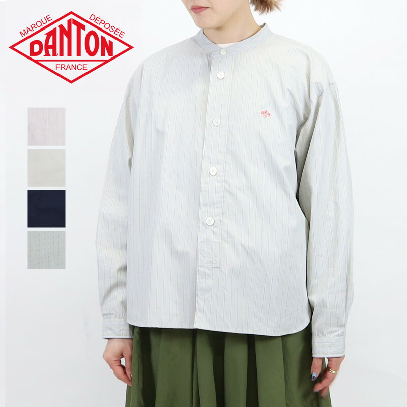 ダントン DANTON/コットンポプリン バンドカラーシャツ/DT-B0341 RPL