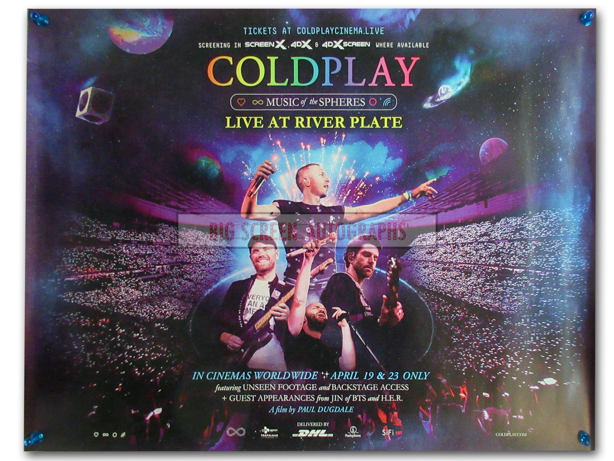 Coldplay concert quad poster | Big Screen Autographs