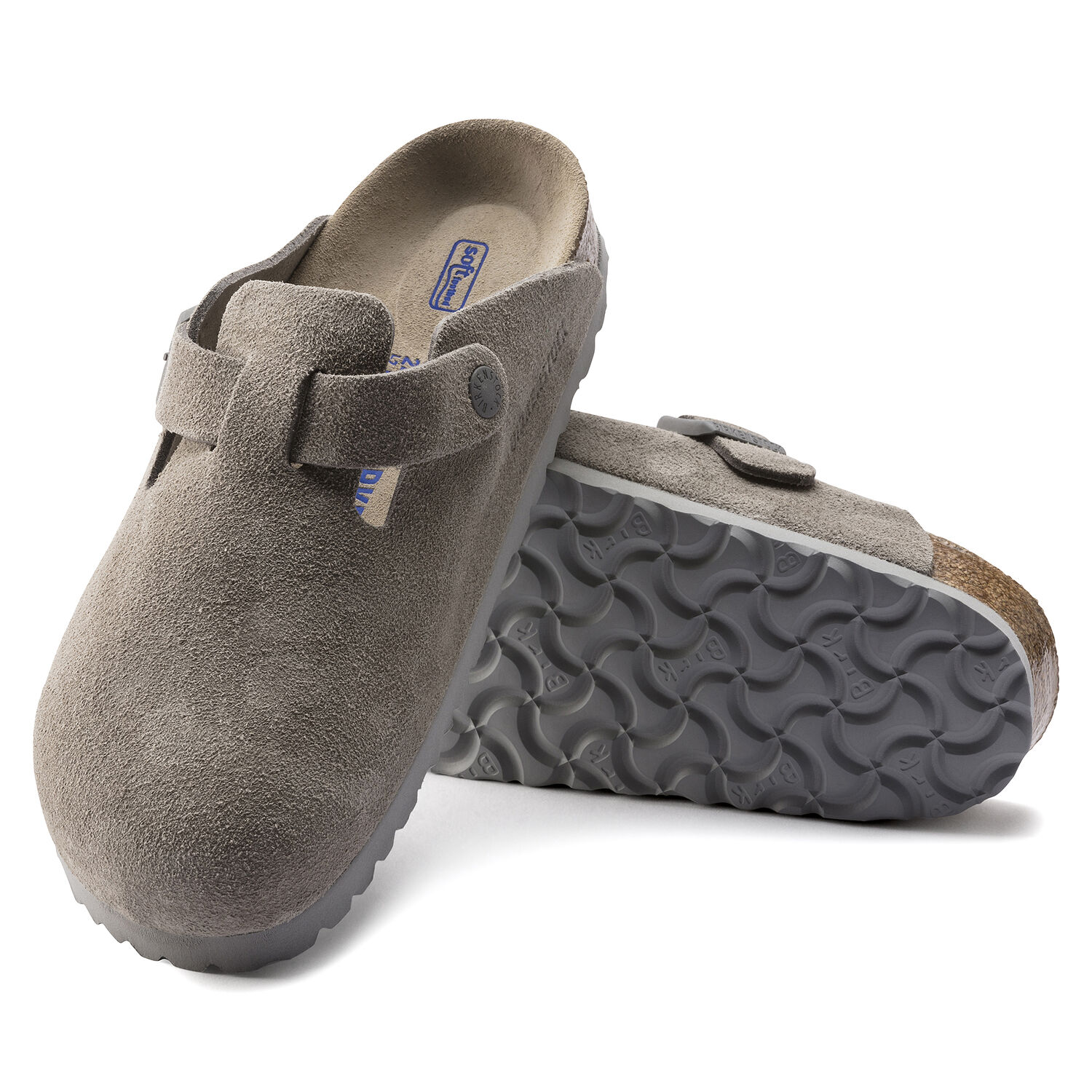 Birkenstock Boston Soft Footbed Stone Coin Suede