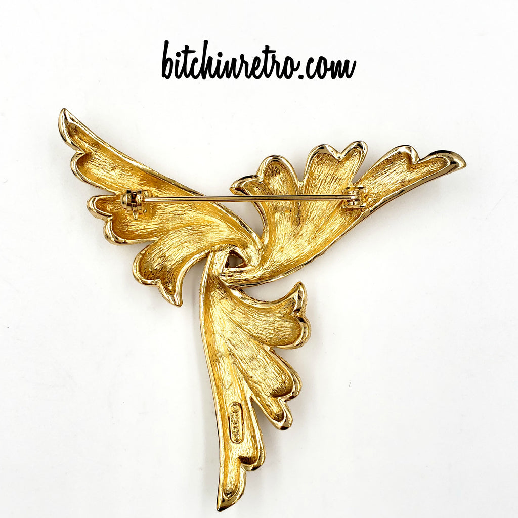 Christian Dior Vintage Brooch in Angel Wing or Pinwheel Design