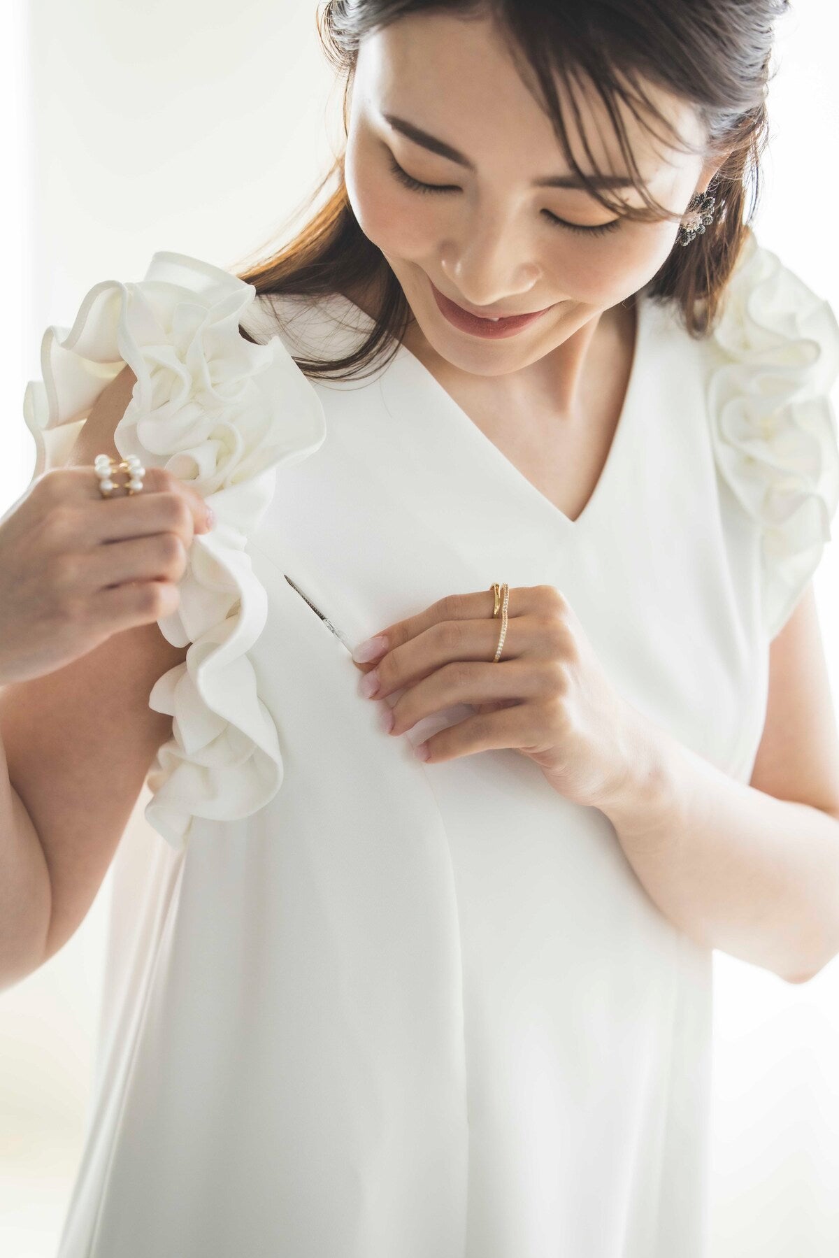 par-lang ドレス（ホワイト）【お上品な授乳服のお店bitnabi】