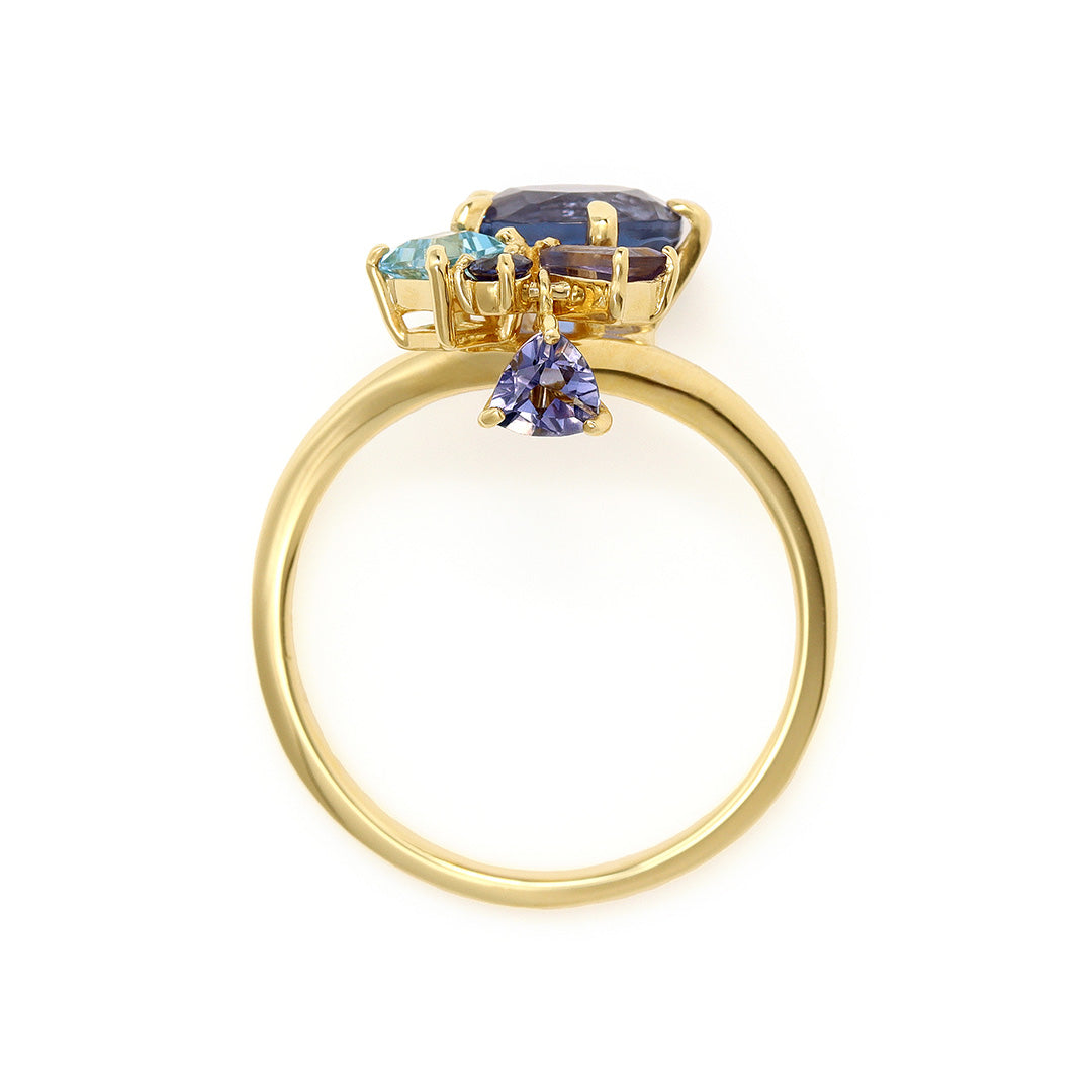 即日発送】カラーチェンジフローライト×マルチカラージュエル K18/PT