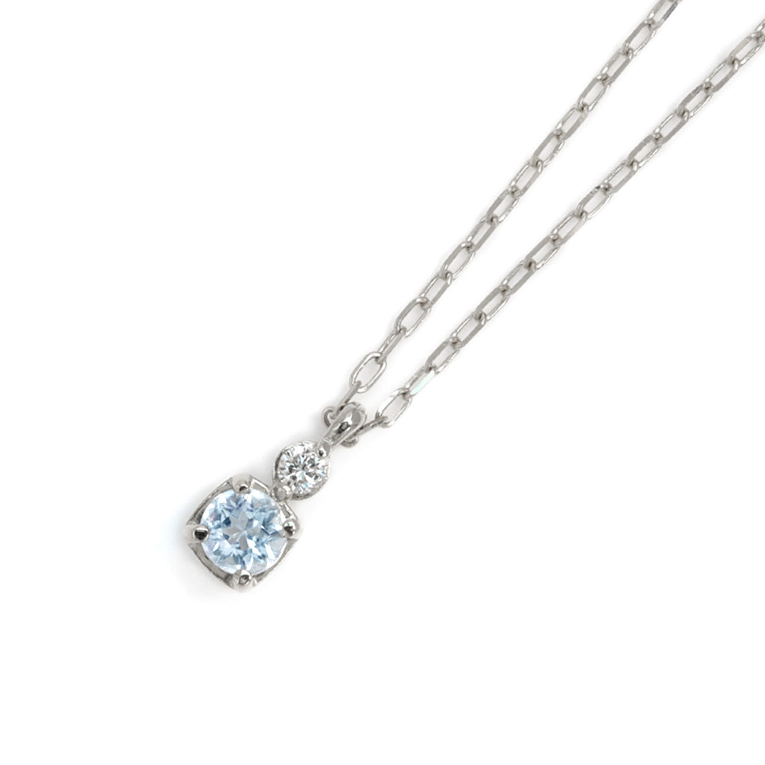 ビズー公式】アクアマリン×ダイヤモンド K18(18金)/K10(10金)/PT