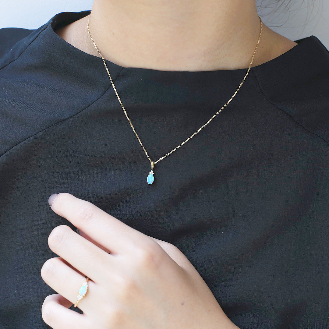 ビズー公式】オパール (オーストラリア産) ダイヤモンド K18(18金) PT