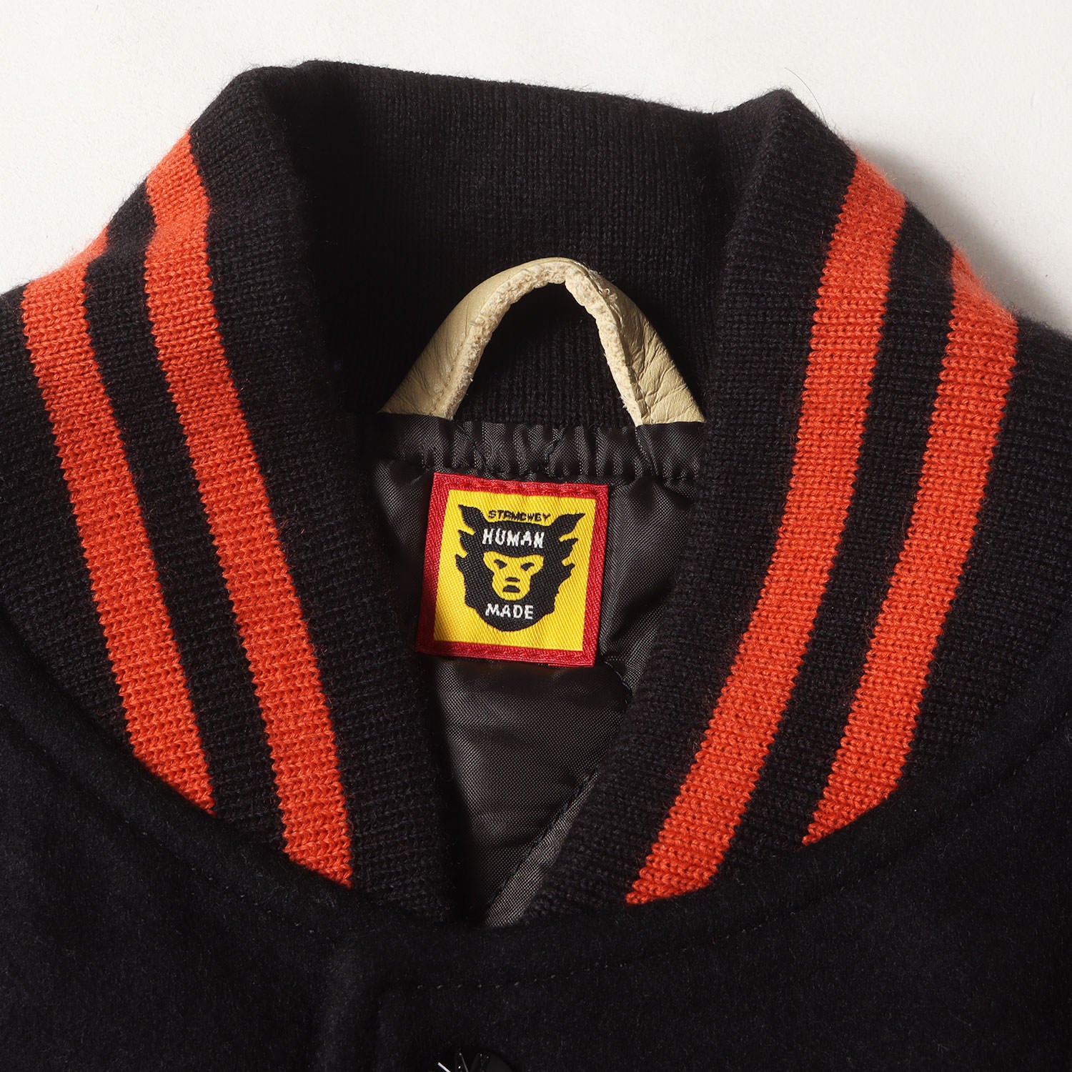 24AW ワッペンロゴ 袖レザー メルトン バーシティジャケット