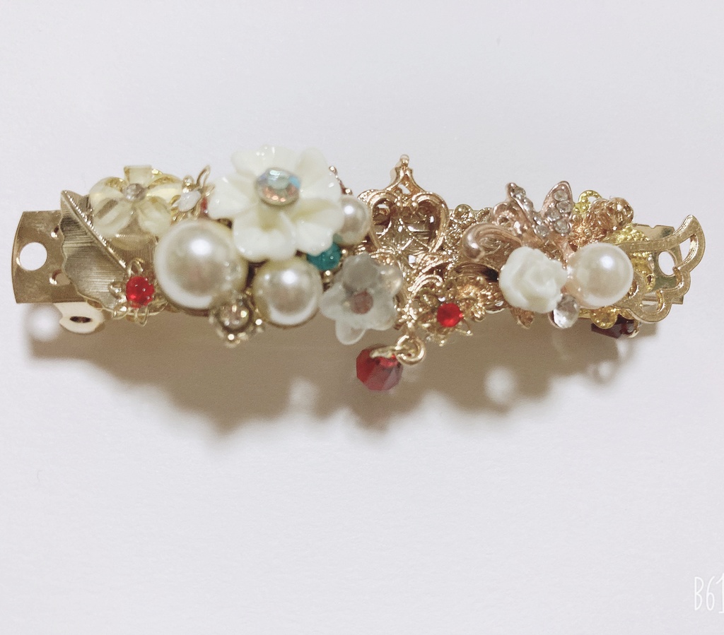 ティアラ風バレッタ スワロフスキー ハンドメイド - jyuuu(glass