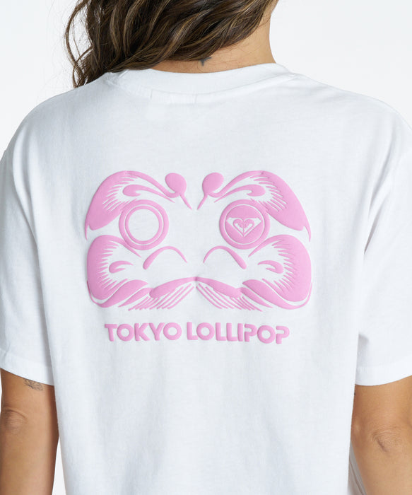 ROXY ウィメンズ TOKYO LOLLIPOP×ROXY DARUMA S/S TEE Tシャツ 【2026