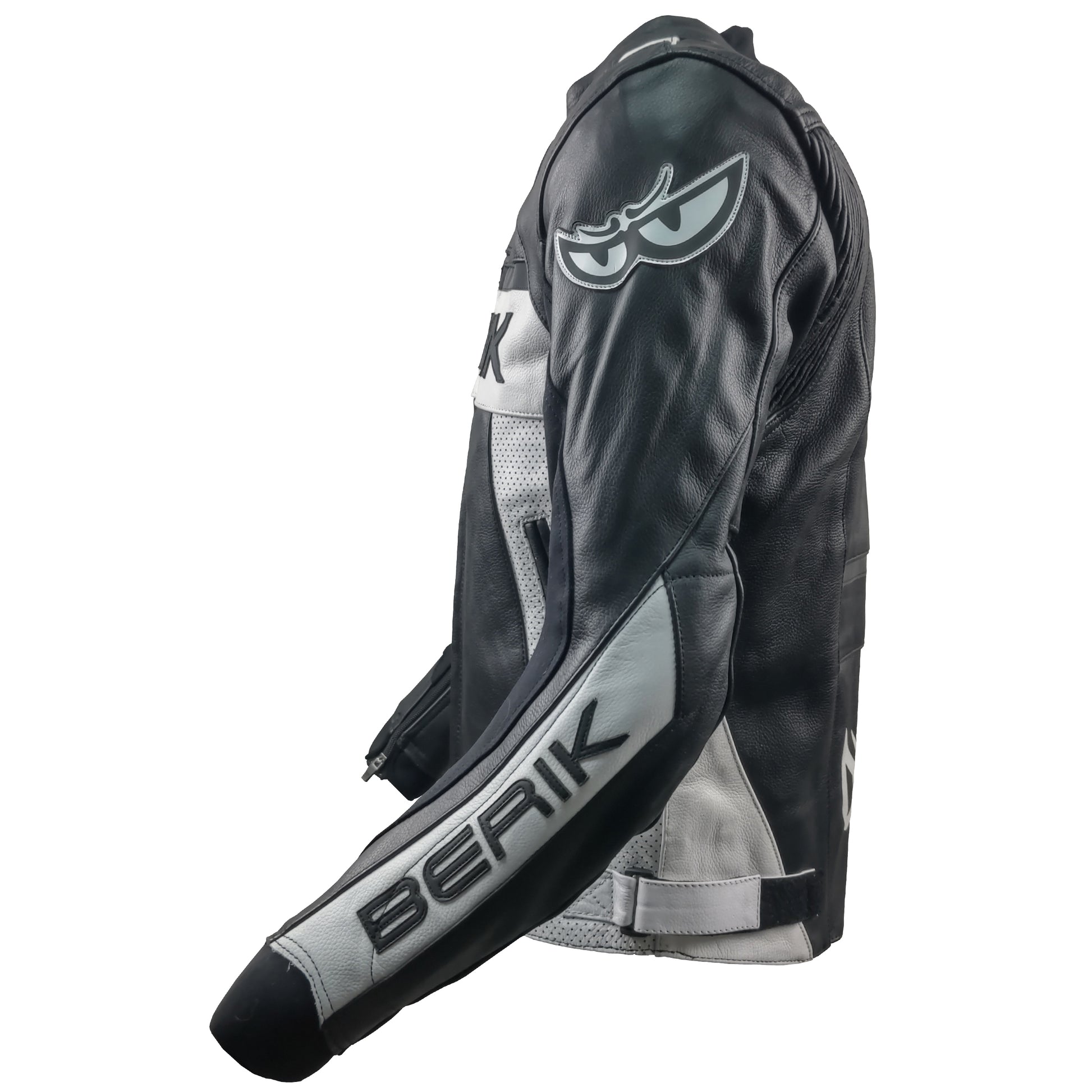 LJ-231101-BK BLACK/WHITE BERIK LEATHER JACKET レザージャケット