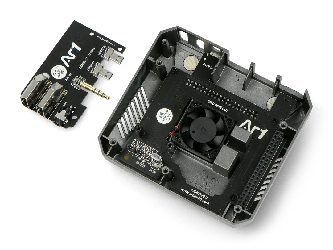 Raspberry Pi 4 aluminum case with fan - Argon One V2 - grey