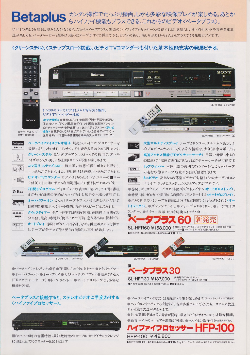 ベータマックス / ベータムービー / レーザーマックス 1984年8月