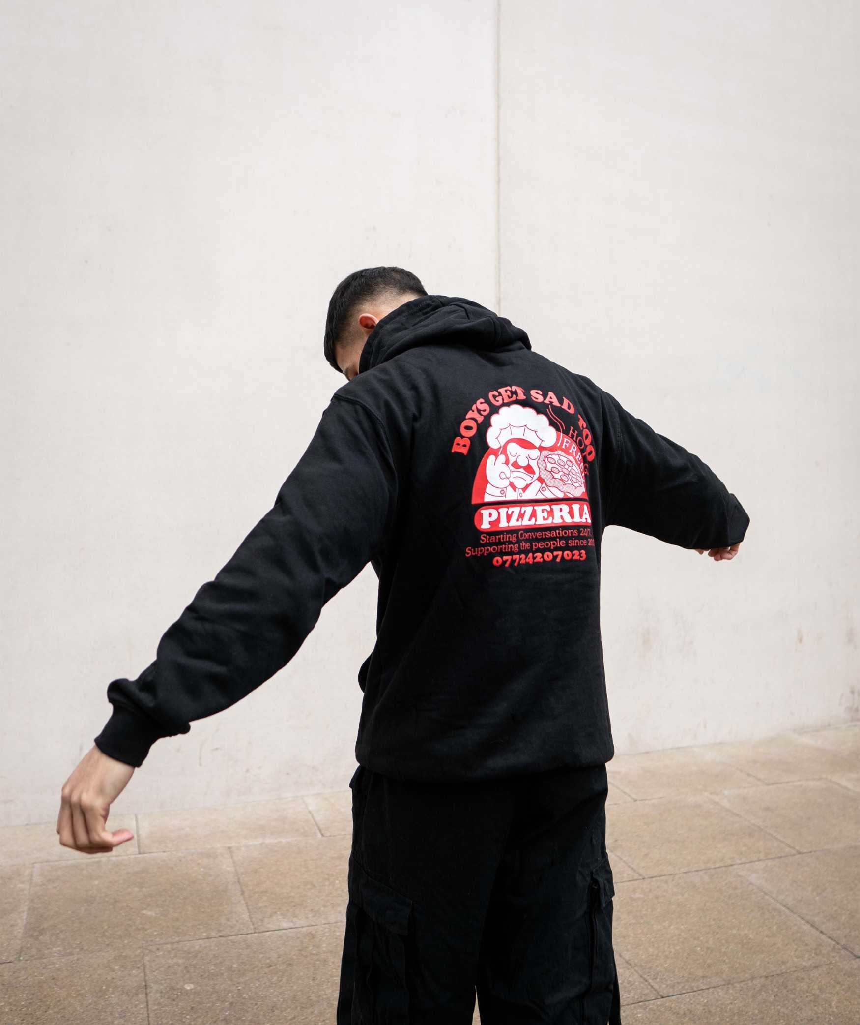 PIZZA HOODY BLACK – Boys Get Sad Too