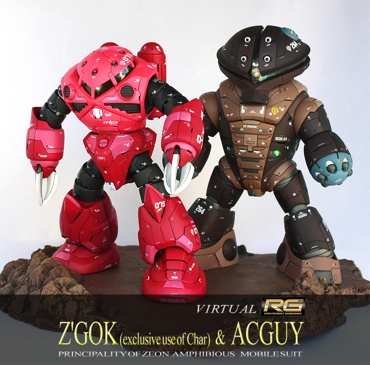 完成作品ギャラリー ② 【仮想RG シャア専用ズゴック＆アッガイ