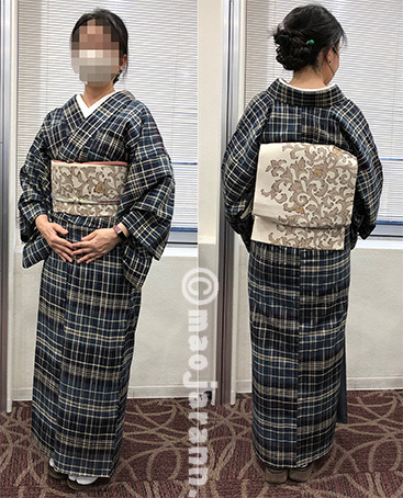 格子柄の郡上紬の奥さん。 | まおじゃらん